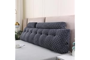 Gpround Wedge Headboard Pillows + A Long and Short Head Roll Pillows Bed Wedge Pillow for Headboard Large Bolster for Bed Backrest Pillows for Sitting in Bed
