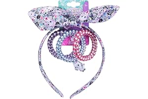 LUV HER Gabby's Dollhouse Headbands For Toddlers | 4pc Girls Headband with Hair Ties | Elastic Knotted Headband | Cute Hair Accessories Ages 3+