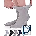 Doctor's Select Bamboo Viscose Diabetic Socks Women & Men - 4 Pairs Ankle Length Womens Diabetic Socks | Non Binding Socks