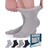 Doctor's Select Bamboo Viscose Diabetic Socks Women & Men - 4 Pairs Ankle Length Womens Diabetic Socks | Non Binding Socks