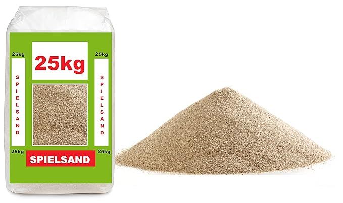 25kg Spielsand - TÜV geprüft - ÖKO Test Sieger - Quarzsand bester Qualität 0-2mm Körnung