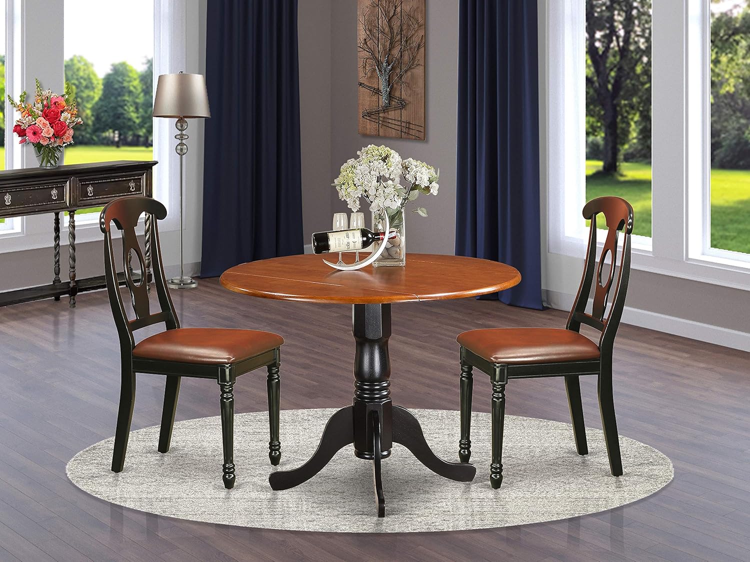 Amazon Com Dlke3 Bch Lc 3 Pc Kitchen Table Set Dining Table And 2