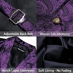 Barry.Wang Dark Purple Paisley Victorian Vest Loki