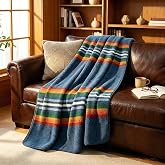 UKELER Boho Sherpa Fleece Blanket 60'' &times; 80'', Ultra Soft Aztec Throw Blanket for All Season, Native American Cozy Blanket for Couch Bed Sofa Office Camping