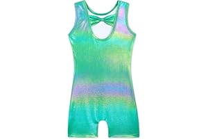 HOZIY Gymnastics Leotards for Girls with Shorts Toddlers Biketards Rainbow Unicorn Dinosaur Mermaid Leopard Flower Galaxy