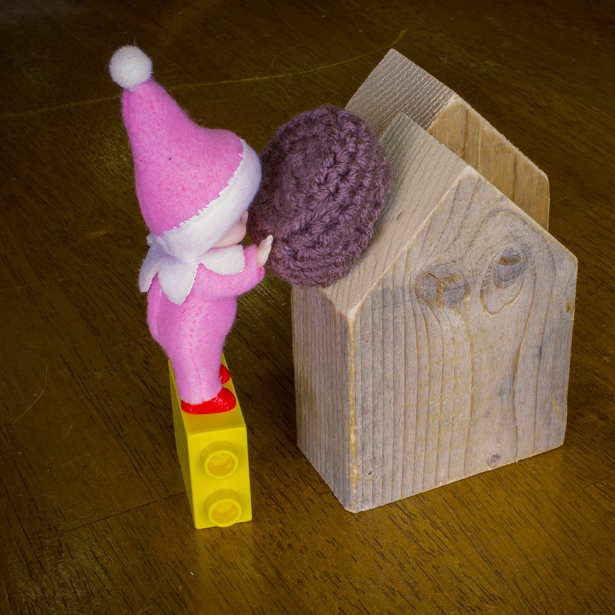 LitoMagic Christmas Baby Elf Doll in Pink Jumpsuit