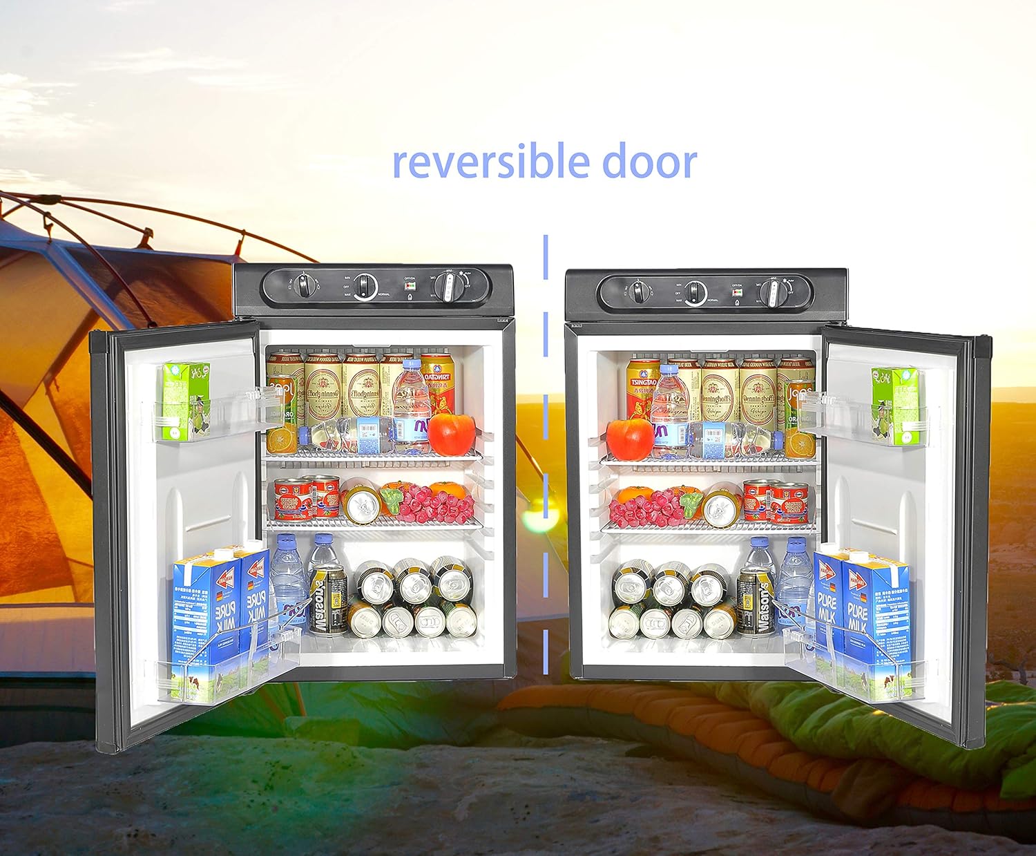 SMAD 3 Way Caravan Gas Fridge 12V Campervan Camping Fridge 60L Gas