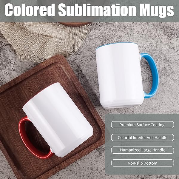 TANGLONG SUBLIMATION MUGS 15 OZ SET OF 12 SUBLIMATION BLANK WITH BOX BULK COFFEE MUGS COFFEE CUPS TAZAS PARA SUBLIMAR 6 ASSORTED COLORS