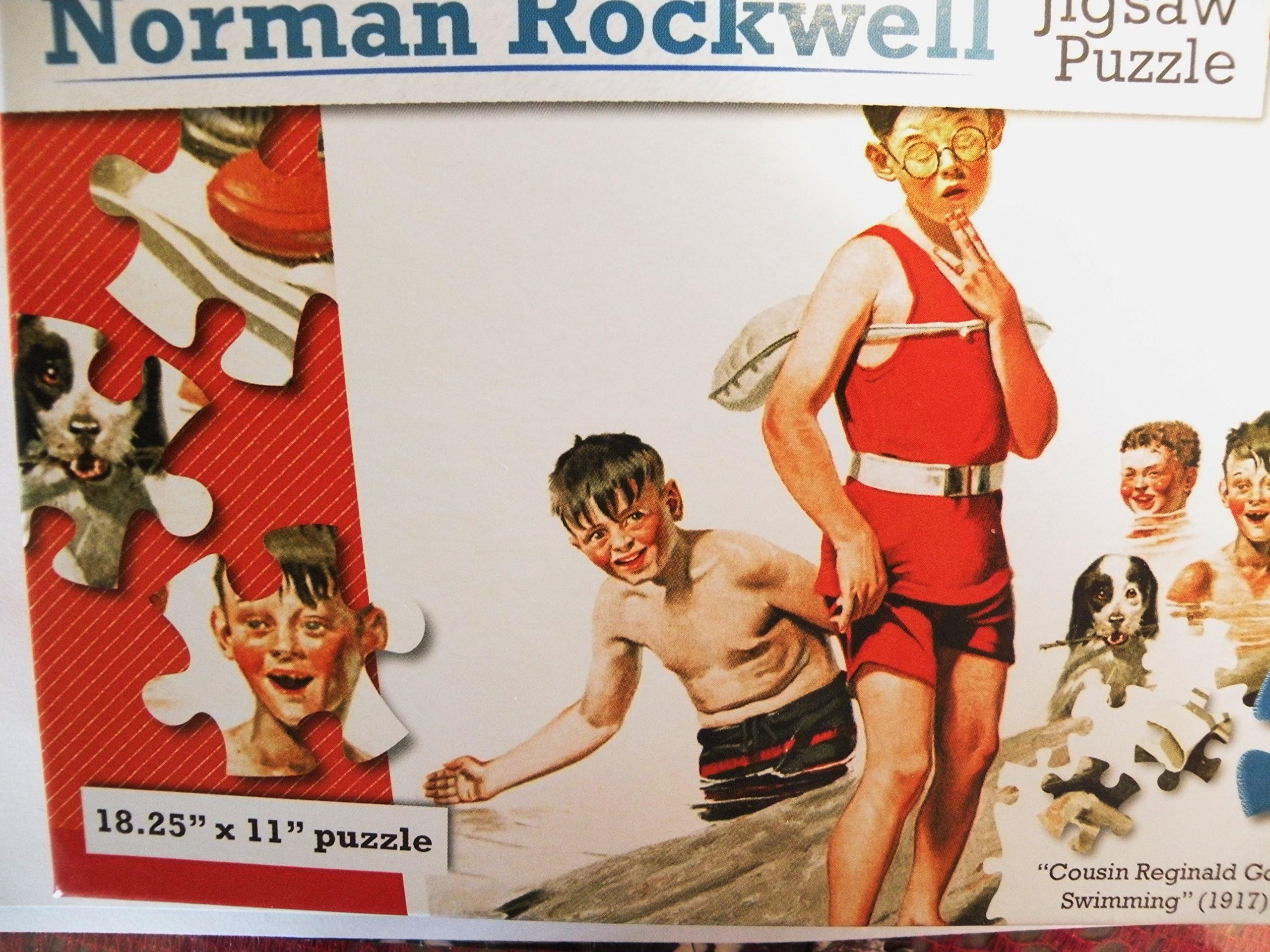 Norman Rockwell 500 Pieces Jigsaw Puzzle Cousin Reginald Goes Swimming