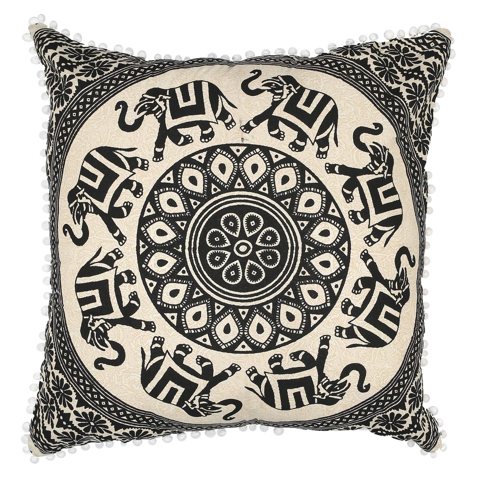 Otoman Cushions Tye And Dye Multicolor Mandala Square Floor Pillow