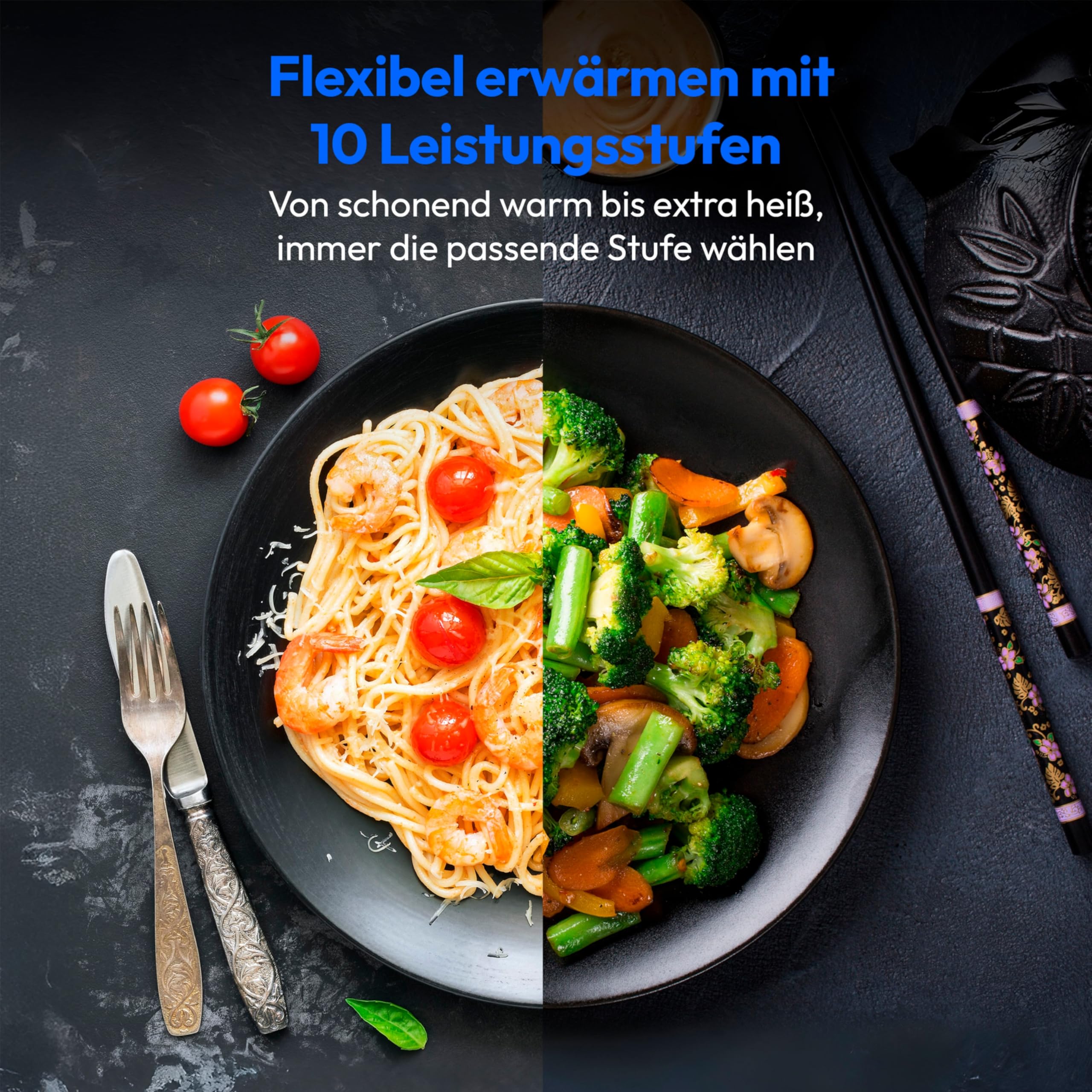 MEDION Mikrowelle mit Grill und Heißluft (25 Liter, 900 Watt, 1100 W Obergrill & 500 W Untergrill, 2100 Watt Heißluftfunktion, 11 Programme, 10 Leistungsstufen, Edelstahl, MD12041) [MODELL 2025] 6