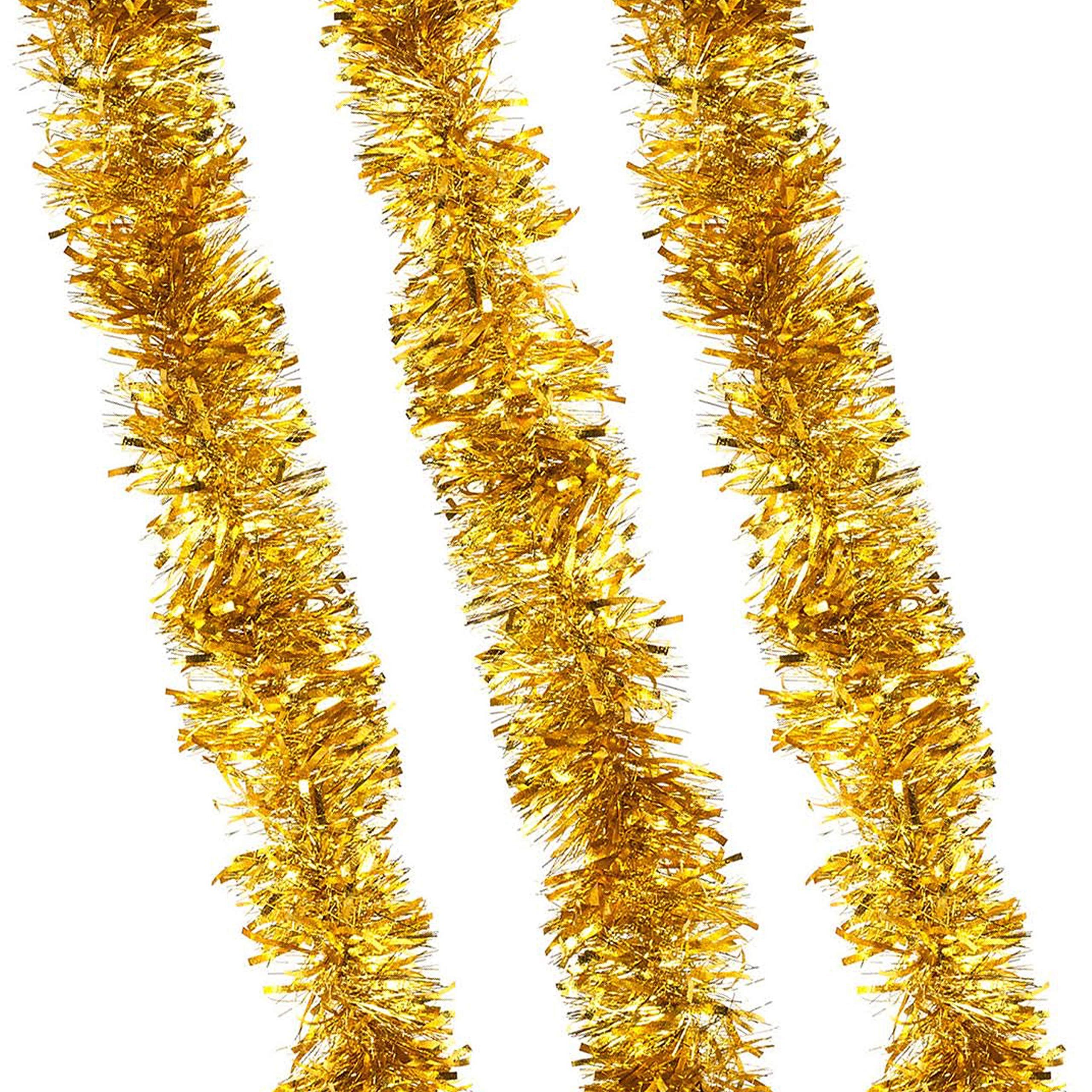Robelli Thick Luxury Metallic Christmas Tree Tinsel Decoration - 6m (Gold)