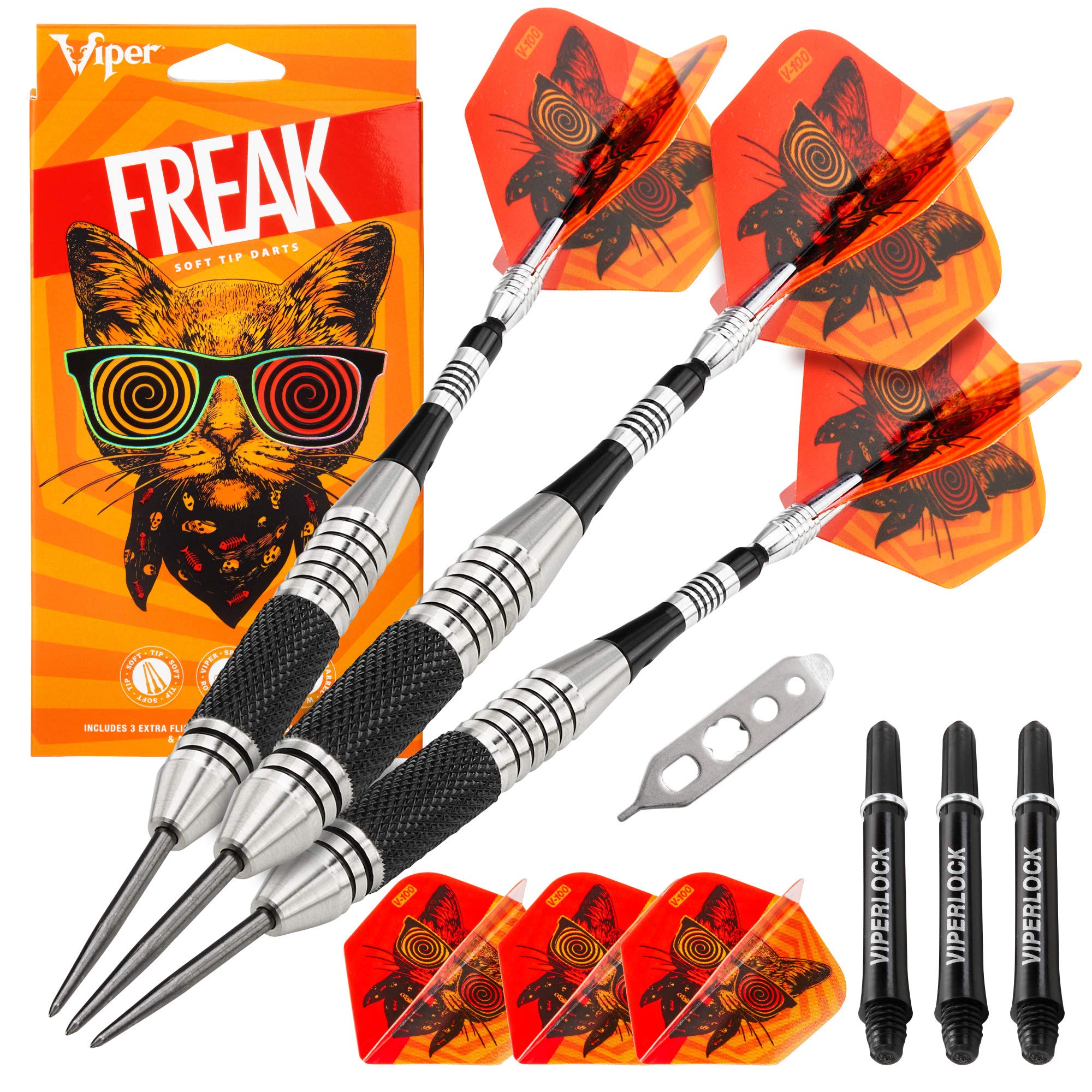 Viper "The Freak" Steel Tip Darts, Extended Band, 22 Grams
