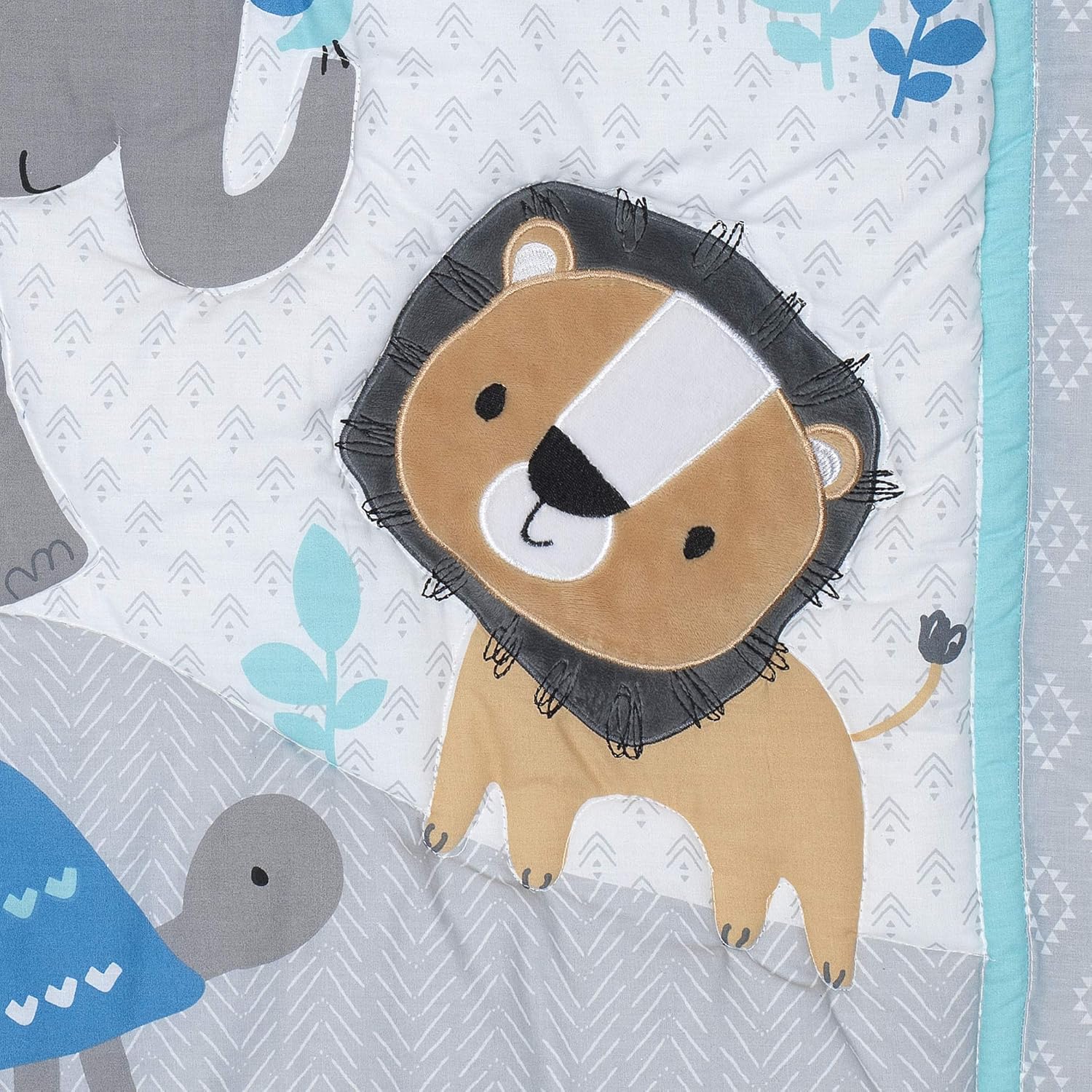 Bedtime Originals Jungle Fun 3-Piece Crib Bedding Set, Blue/Gray : Baby