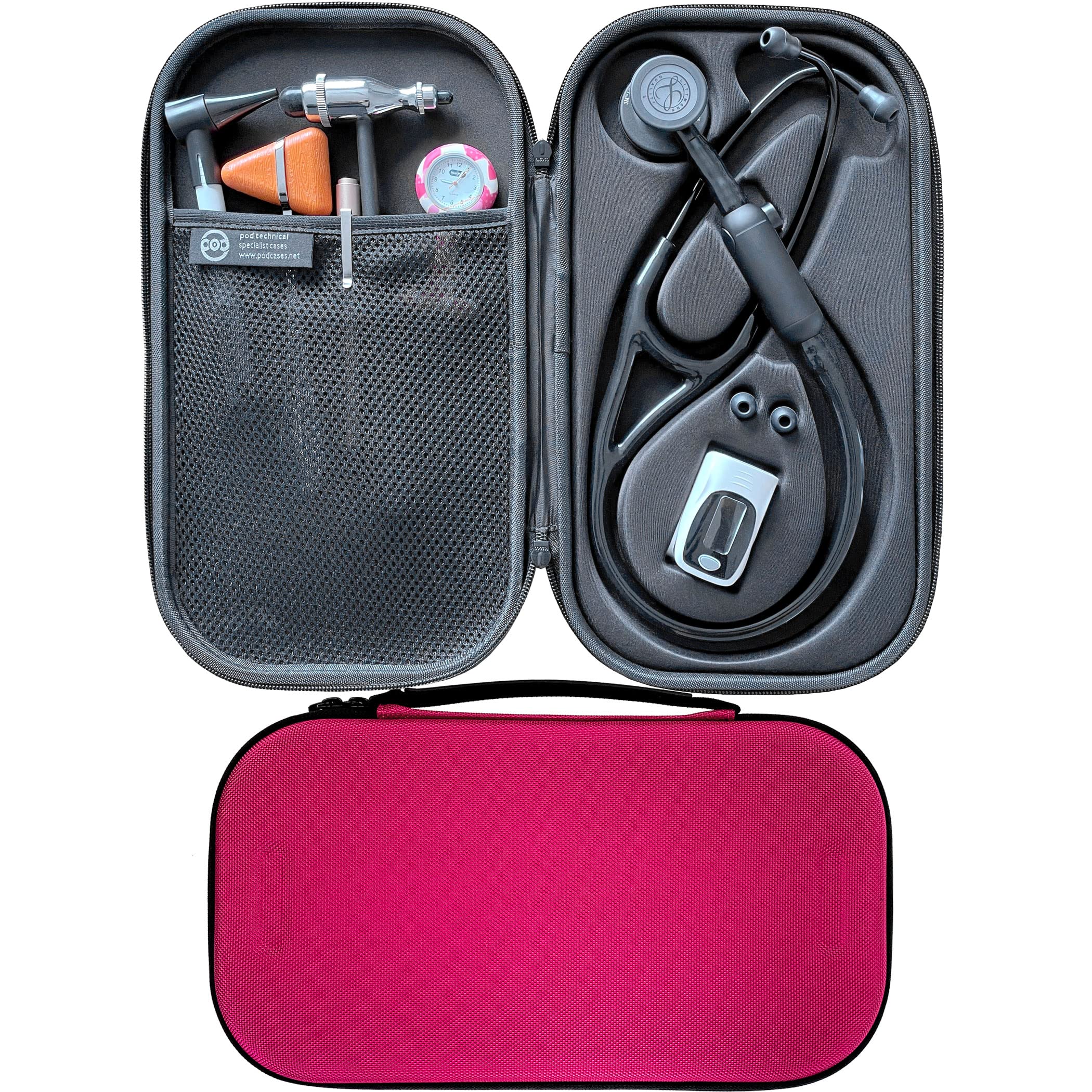 Pod Technical Cardiopod II Stethoscope Case for All Littmann Stethoscopes - Raspberry