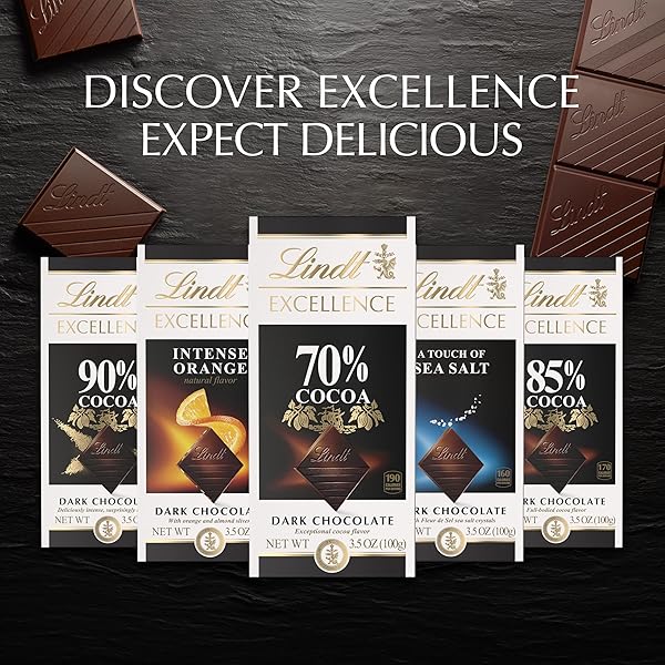LINDT EXCELLENCE 95% COCOA DARK CHOCOLATE BAR, DARK CHOCOLATE CANDY, 2.8 OZ. (12 PACK)