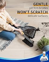 MR.SIGA Dustpan and Brush Set Bamboo Handle Grey Durable Bristles view 4