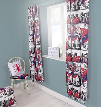 Amazon De Disney Spiderman Vorhange Rot 182 9 Cm