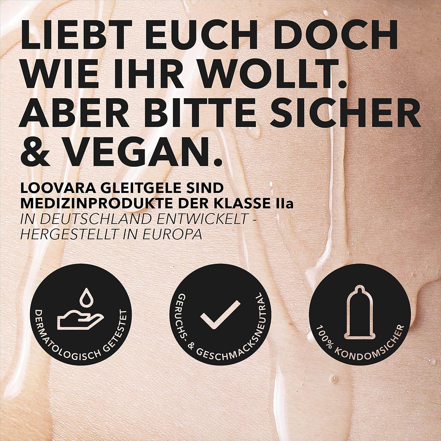 Loovara Lubricant Gel Olé 250 ml, Water-Based, with Aloe Vera, pH-Optimized, Compatible with Condoms, Vegan - Image 4