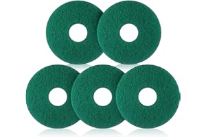 Teenyyou 5 Pcs 12" Cleaning Orbiter Pads Commercial Floor Buffer Pads Hardwood Floor Maintenance Scrubber Polisher Cleaning and Stripping for Orbiter Machine (Green)