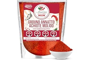 AMAZING CHILES & SPICES Achiote Powder – Ground Annatto Seeds 4oz Great for Adding Color and Mild Flavor in Soup, Stews, Meats and Mexican Recipes