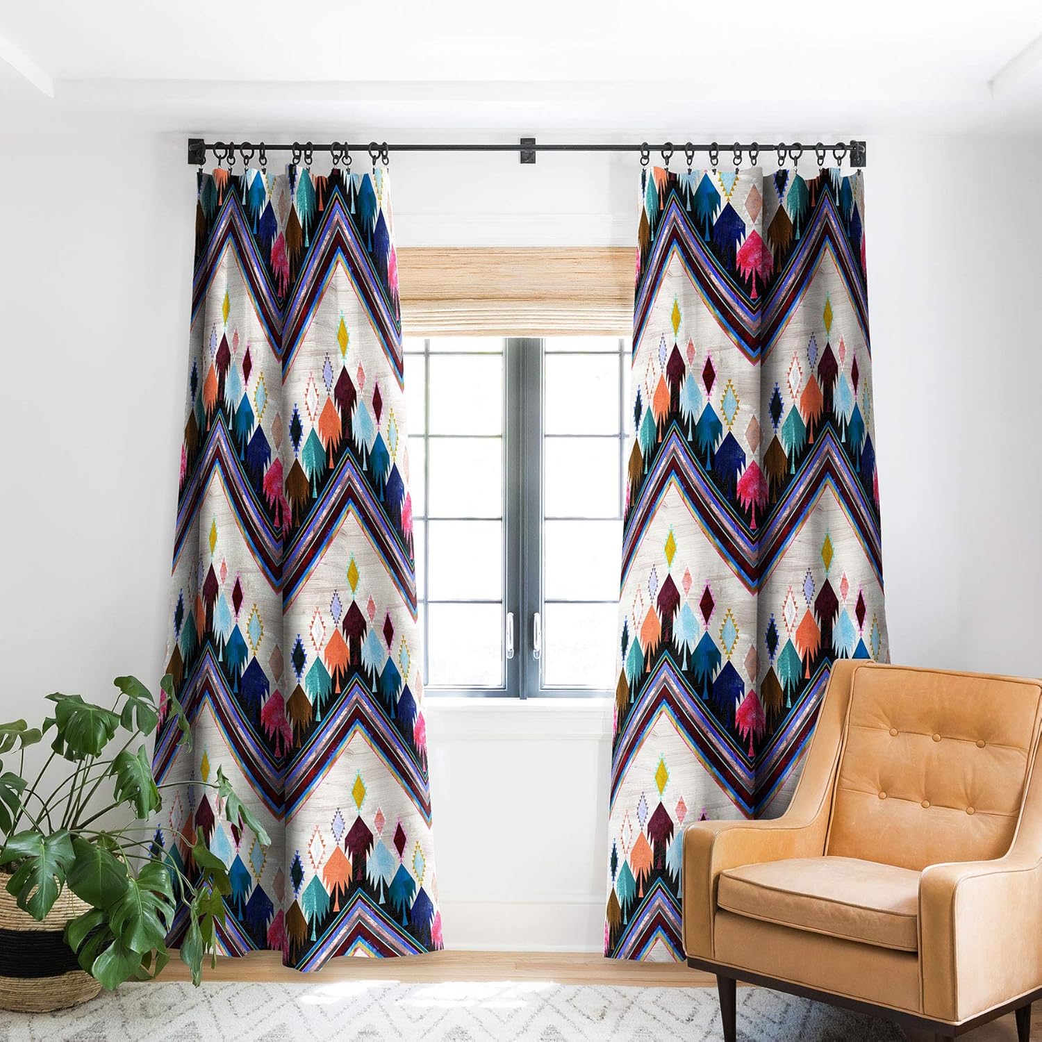 Amazon Com Deny Designs Schatzi Brown Kilim Kind Chevron 2a Blackout Window Curtain 50 X 96 Home Kitchen