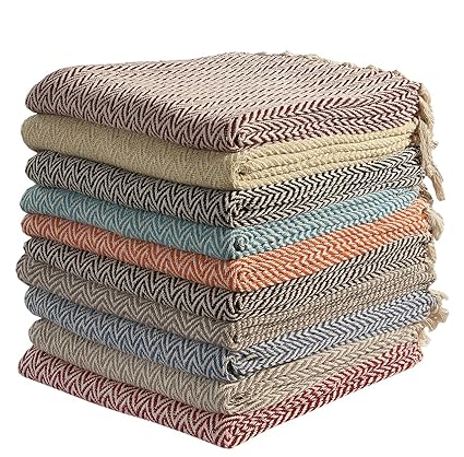 Große Baumwoll-Zick-Zack-Tagesdecke/Überwurf für Sofa/Sessel, 127.00 cm x 152.40 cm (Farbe sent on stichprobenartig)