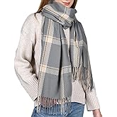 FURTALK Winter Scarf for Women Shawl Soft Tassel Plaid Large Oversized Scarves Wraps