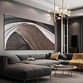 TAIJXAGSG Large Abstract Wall Art For Living Room Pints Black And White Canvas Art Wall Decor Prints Picture Painting Brown Maximalist Decor Artwork For Bedroom Modern Home Wall Decor 29x58 In