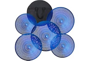Eddaray Low Volume Cymbal Pack - 5 Piece Set with Mute Cymbals, 14" Hihats, 16" & 18" Crashes, 20" Ride, Blue