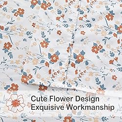 Softan Orange Flower Sheets for King Size Bed