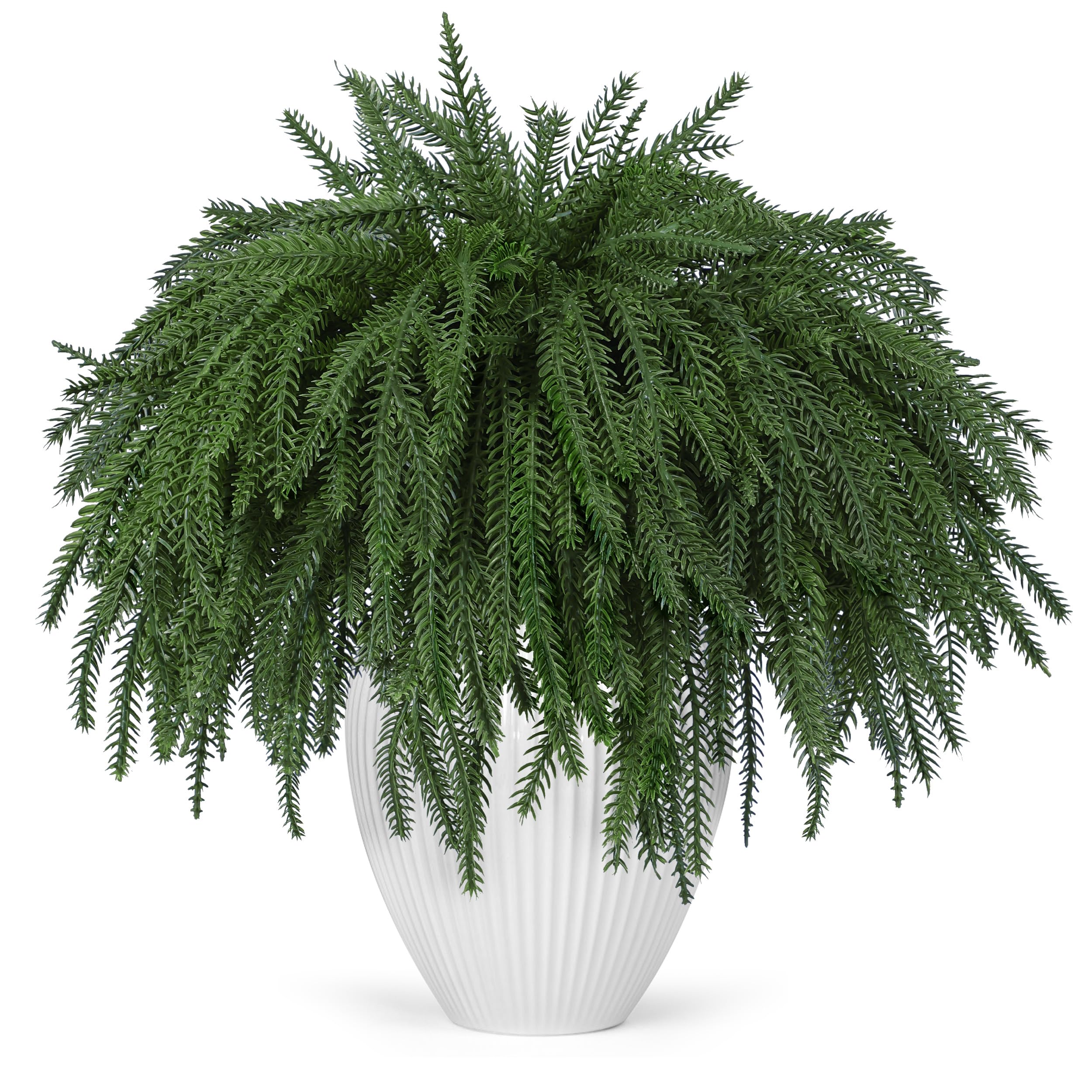 Der Rose 12Pcs Christmas Norfolk Pine Stems, 18 Inch Artificial Pine Branches Faux Cedar Stems Greenery Picks for Xmas DIY Crafts Wreath Garland Home Outdoor Christmas Decorations Indoor