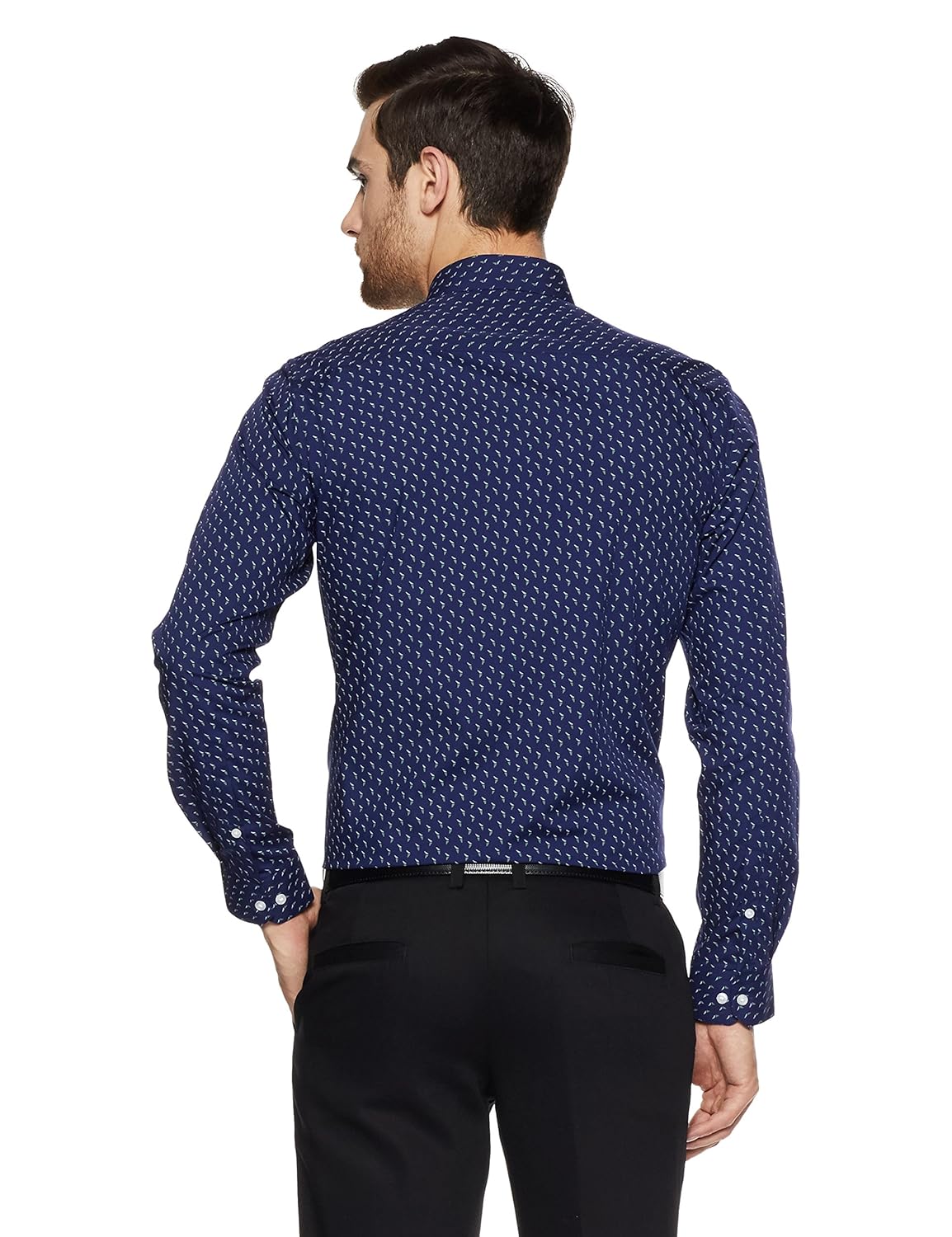 peter england men's printed slim fit formal shirt