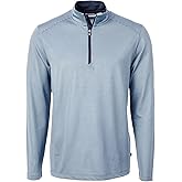 Cutter & Buck Mens Virtue Eco Pique Micro Stripe Recycled Mens Big & Tall Quarter Zip