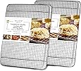 Oven-Safe, Dishwasher-Safe 100% Stainless Steel Cooling and Baking Rack Set - Wire Cooling Racks for Baking and Cooking - Jelly Roll Sheet Pan Size - Food-Safe, Heavy Duty - 10 x 14.75-inch - Set of 2
