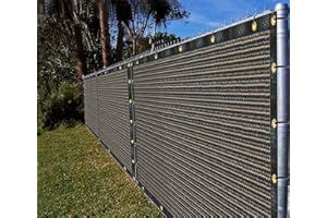 IFENCE VIEW Ifenceview 4'x5' to 4'x50' Brown Shade Cloth/Fence Privacy Screen Fabric Mesh Net for Construction Site, Yard, Driveway, Garden, Railing, Canopy, Awning 160 GSM UV Protection (4' x 8')