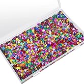 Dingion 40000 Pcs 6mm Simple Color Bulk Sequins for Crafts Jewelry DIY | 160g with Plastic Storage Box, Ideal for Holiday Decorations, Jewelry Craft, Clothing Embellishments, Scrapbook Art Projects
