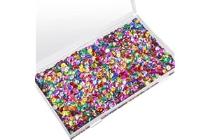 Dingion 40000 Pieces Bulk Sequins for Craft Holiday 6 mm DIY Sequins Loose Sequin for Jewelry Craft Making with Plastic Box, 160 Grams(Simple Color)