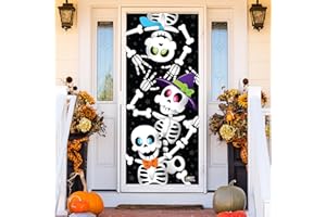 JOYIN 30”x72” Door Cover Skeleton Halloween Decorations Indoor, Home Decor Haunted House Stickers Party Supplies Favors for Garage Window Wall Cover Cute