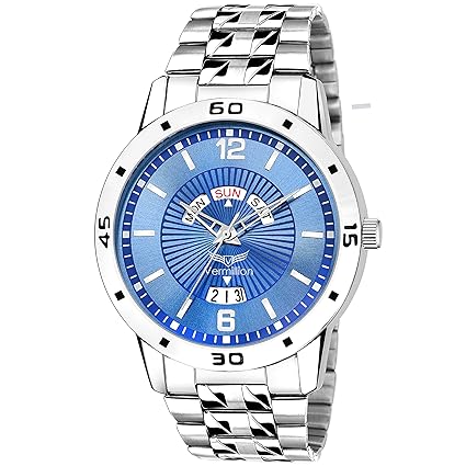 Vermillion Mens Analogue Blue Dial Stainless Steel Watch