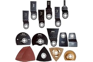 ASANI 24-Piece Oscillating Multi-Tool Saw Blades and Accessories Set, Multi-Tool Accessory Kit, Attachments for Makita, Milwaukee, Fein, Worx, Ridgid, Ryobi, Harbor Freight, and More