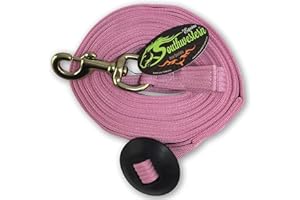 Southwestern Equine Lunge Line for Horses Cotton Horse Lunge Line with Bolt Snap & Rubber Stop (Pink, 24')