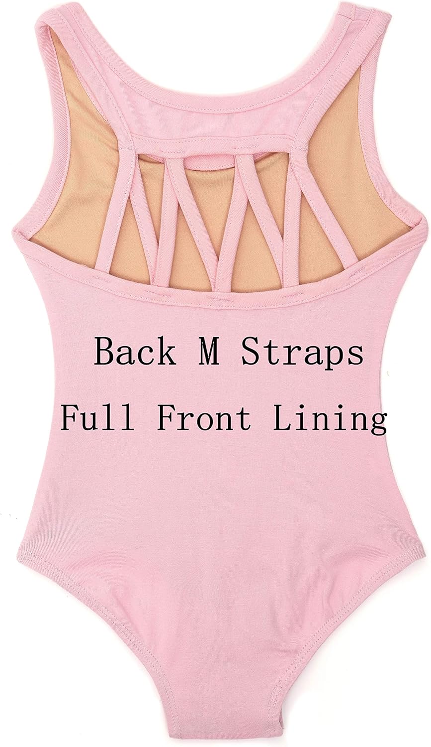 DANSHOW Girls’ M Straps Leotards for Dance Ballet Kids Tank Sleeveless Gymnastics Activewear: Clothing