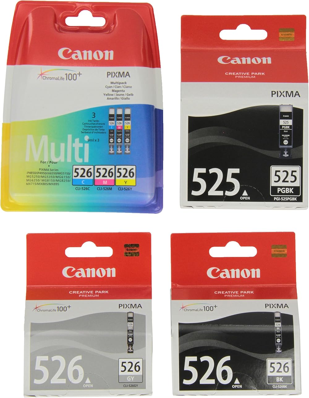Canon PGI-525 CLI-526 Ink Cartridge Multipack 6 Ink Cartridges