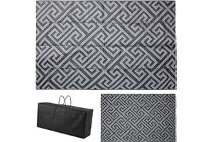 XPORTION RV Patio Mat,Waterproof RV Rug,9×12" Reversible RV Outdoor Mat Camper Rugs for Picnic,Trailer & Camping, RV, Patio Clearance.