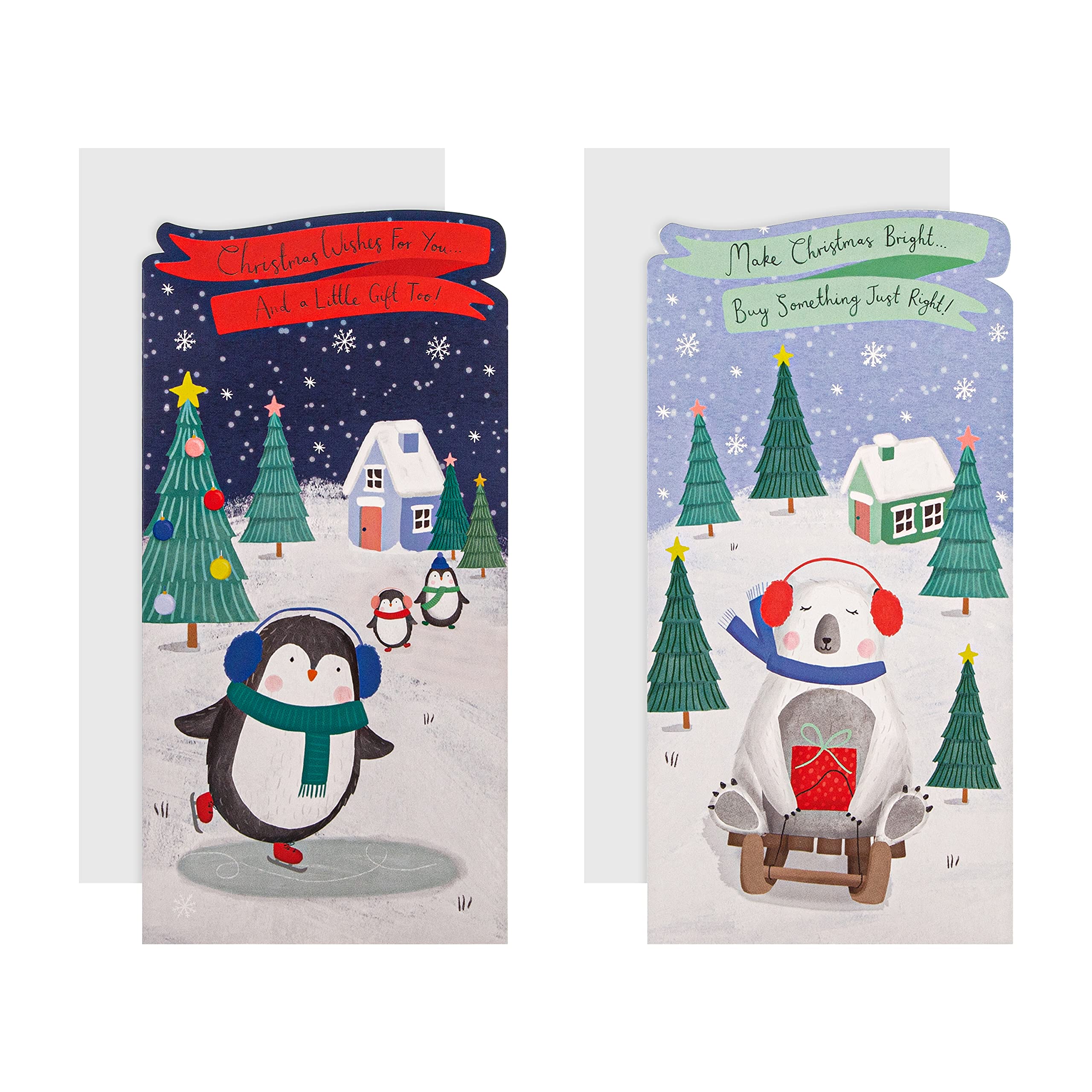 Hallmark Christmas Money Wallet Pack from 6 Cards in 2 Cute Designs,Various,25562431