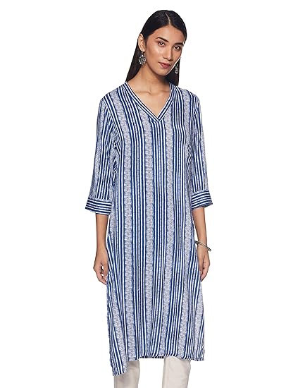 Women's Rayon straight Kurta (SS20/IND-1903_ Blue_ X-Large)