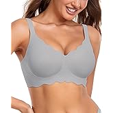 Gailife Scalloped Jelly Bras for Women No Underwire Wireless Seamless Push Up Bralettes Soft Comfort Everyday Tshirt Bra