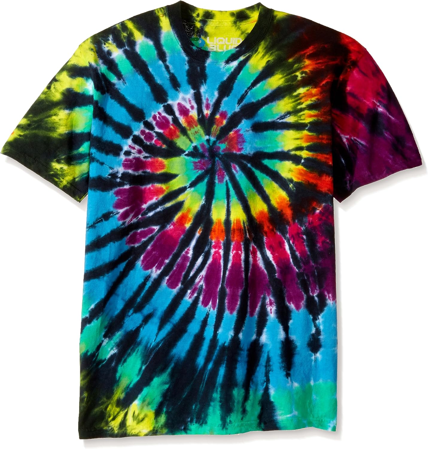 Liquid Blue Men's Rainbow Spiral Streak T-Shirt: Clothing