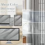 PONY DANCE Grey Voile Curtains 2 Panels 52x84 Eyelet Top Linen Texture view 5